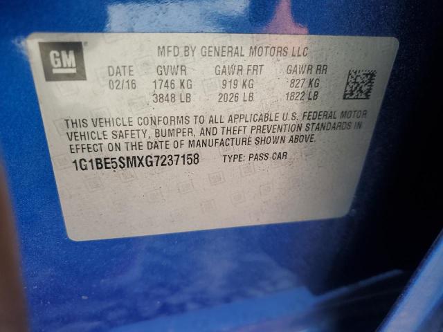 2016 CHEVROLET CRUZE LT 1G1BE5SMXG7237158