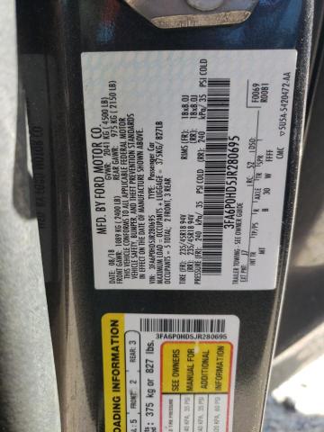 2018 FORD FUSION SE - 3FA6P0HD5JR280695