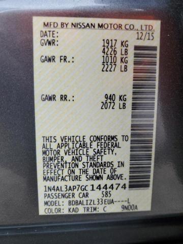 2016 NISSAN ALTIMA 2.5 - 1N4AL3AP7GC144474