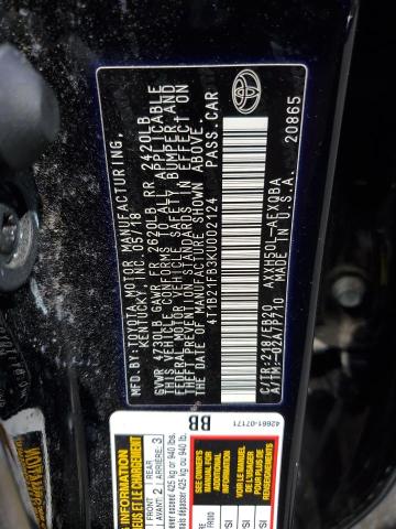 2019 TOYOTA AVALON XLE 4T1B21FB3KU002124