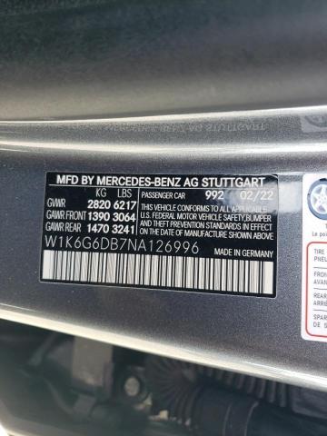 2022 MERCEDES-BENZ S 500 4MAT - W1K6G6DB7NA126996