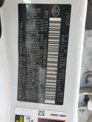 2022 TOYOTA CAMRY SE - 4T1G11AK3NU691585