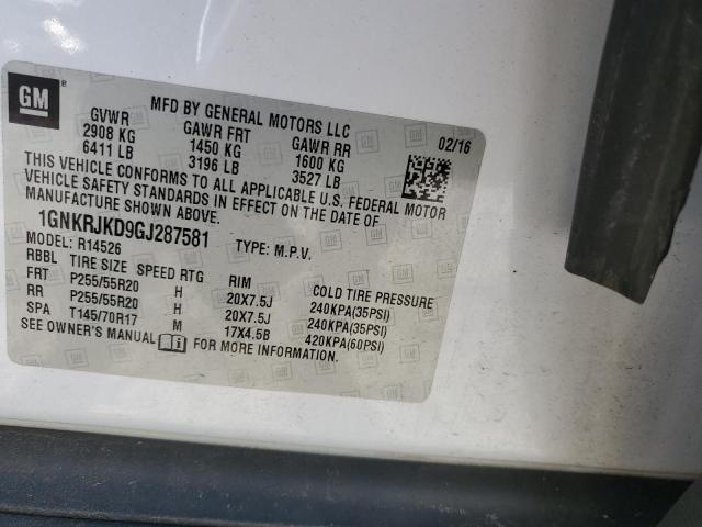 2016 CHEVROLET TRAVERSE L - 1GNKRJKD9GJ287581