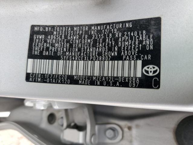 2020 TOYOTA COROLLA SE - 5YFS4RCEXLP038807