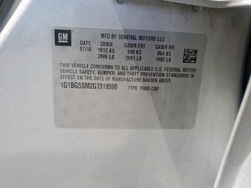 2016 CHEVROLET CRUZE PREM - 1G1BG5SM2G7319590