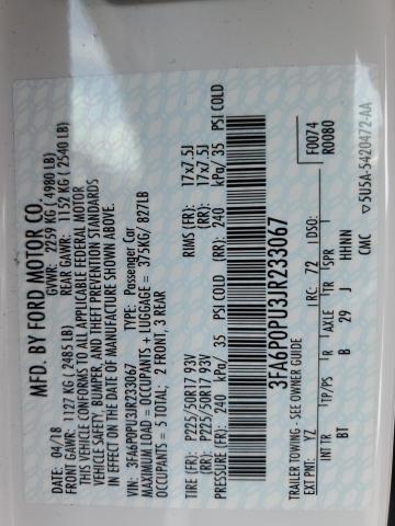2018 FORD FUSION SE - 3FA6P0PU3JR233067