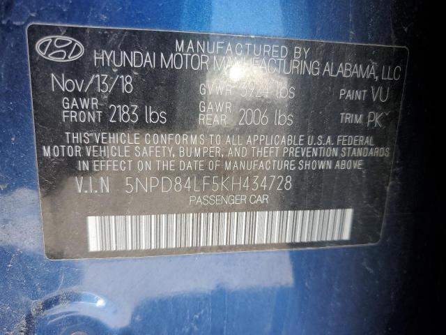 2019 HYUNDAI ELANTRA SE 5NPD84LF5KH434728
