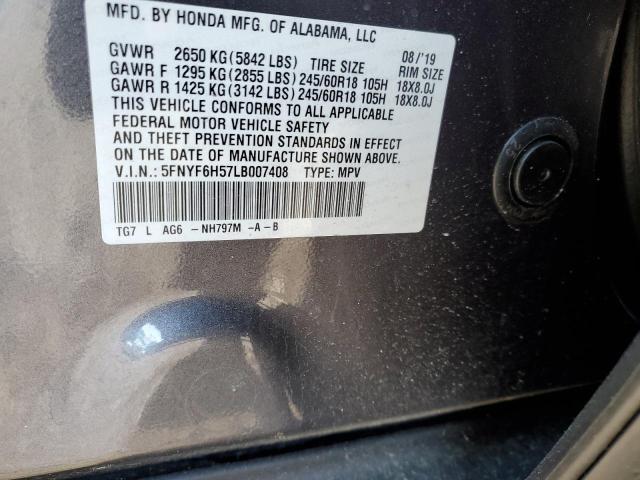 2020 HONDA PILOT EXL - 5FNYF6H57LB007408
