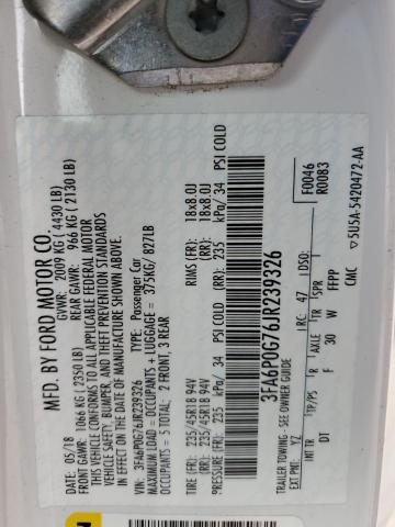 2018 FORD FUSION S - 3FA6P0G76JR239326
