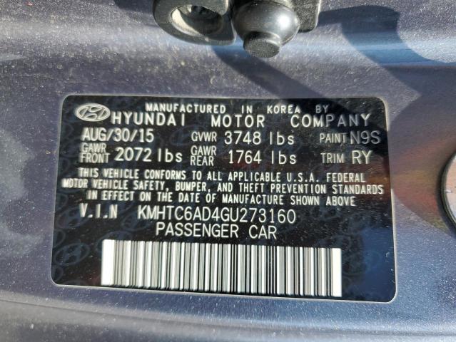 2016 HYUNDAI VELOSTER - KMHTC6AD4GU273160