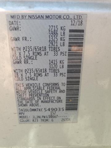 2019 INFINITI QX60 LUXE - 5N1DL0MM7KC549035