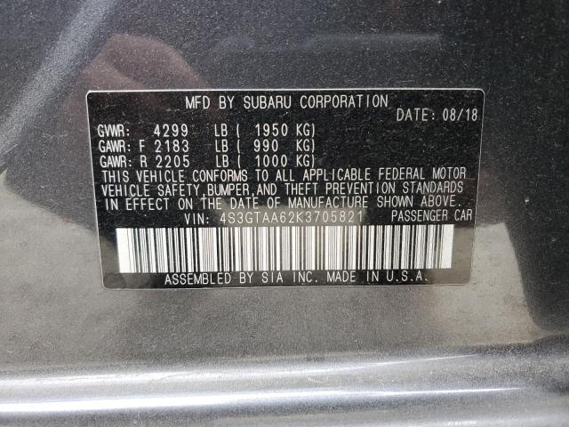 2019 SUBARU IMPREZA 4S3GTAA62K3705821