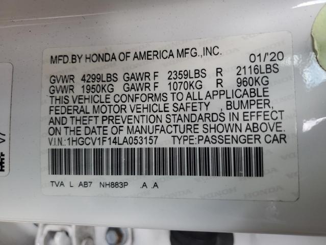 2020 HONDA ACCORD LX - 1HGCV1F14LA053157
