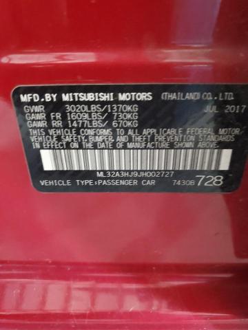 2018 MITSUBISHI MIRAGE ES - ML32A3HJ9JH002727