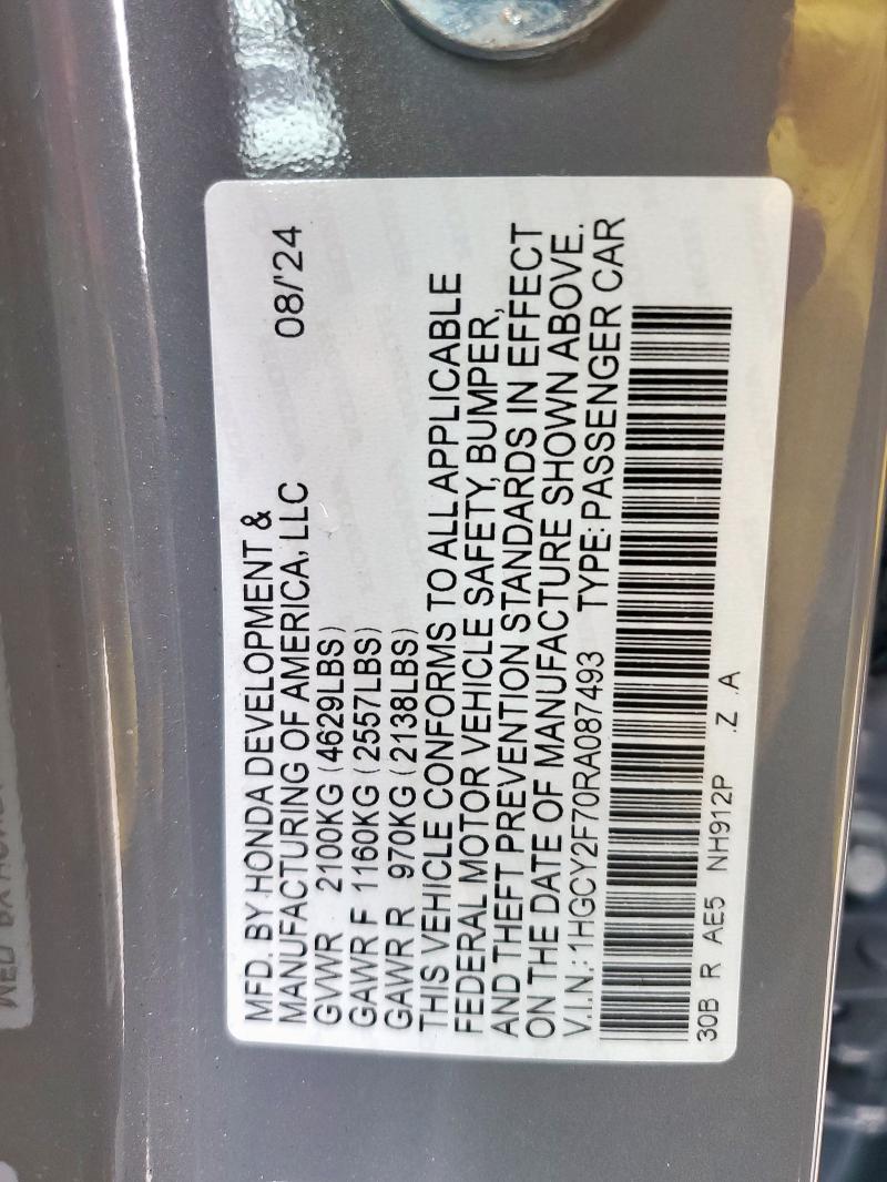 2024 HONDA ACCORD HYB 1HGCY2F70RA087493