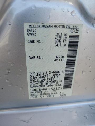 2019 NISSAN ALTIMA SV - 1N4BL4DV0KC252125