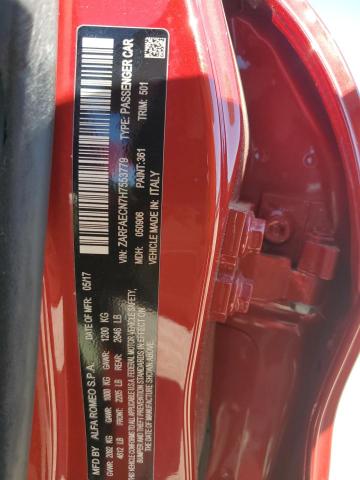 2017 ALFA ROMEO GIULIA TI ZARFAECN7H7553779