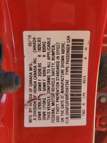 2019 HONDA CIVIC LX - 2HGFC2F69KH547342