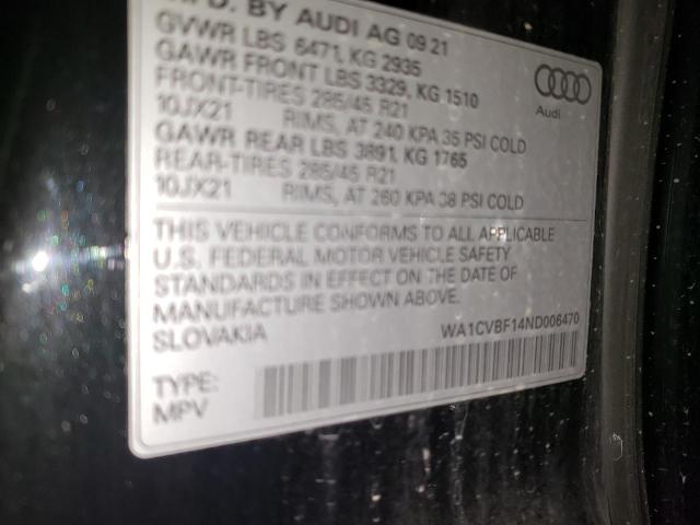 2022 AUDI Q8 PRESTIG WA1CVBF14ND006470