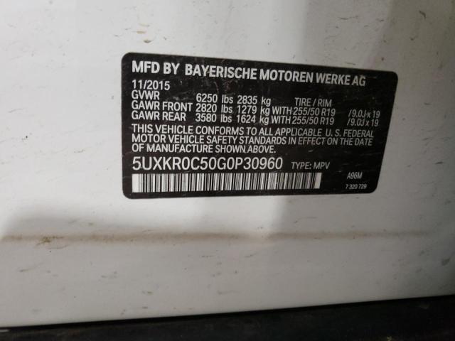 2016 BMW X5 XDRIVE3 - 5UXKR0C50G0P30960