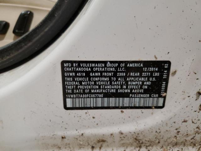 2015 VOLKSWAGEN PASSAT SE - 1VWBT7A30FC057790