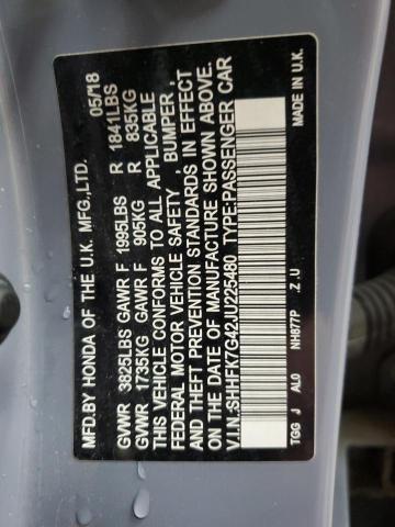 2018 HONDA CIVIC SPOR - SHHFK7G42JU225480