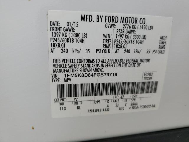 2015 FORD EXPLORER X 1FM5K8D84FGB79718