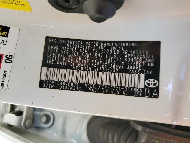 2015 TOYOTA COROLLA L - 5YFBURHE6FP215382