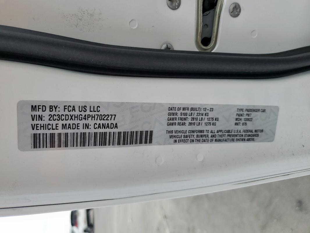 2023 DODGE CHARGER GT 2C3CDXHG4PH702277