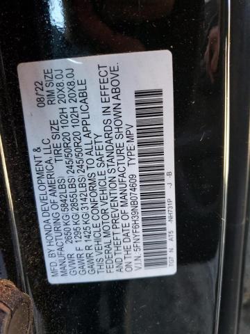 2022 HONDA PILOT SPOR 5FNYF6H39NB074609