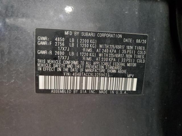 2020 SUBARU OUTBACK PR - 4S4BTACCXL3259623