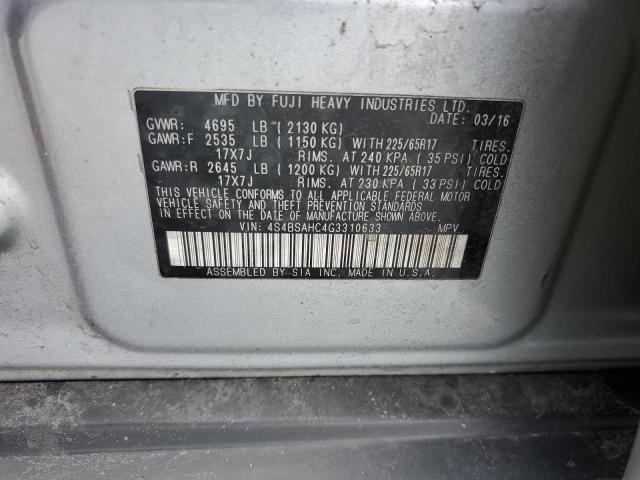 2016 SUBARU OUTBACK 2. - 4S4BSAHC4G3310633