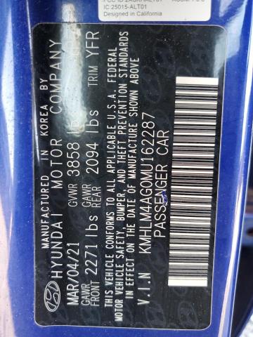 2021 HYUNDAI ELANTRA SE - KMHLM4AG0MU162287
