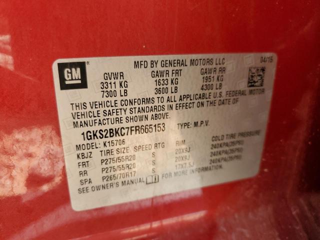 2015 GMC YUKON SLT 1GKS2BKC7FR665153