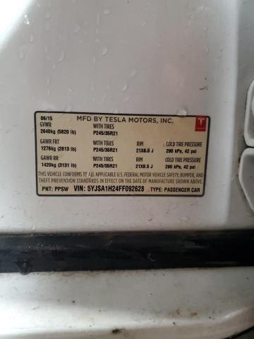 2015 TESLA MODEL S 85 5YJSA1H24FF092628