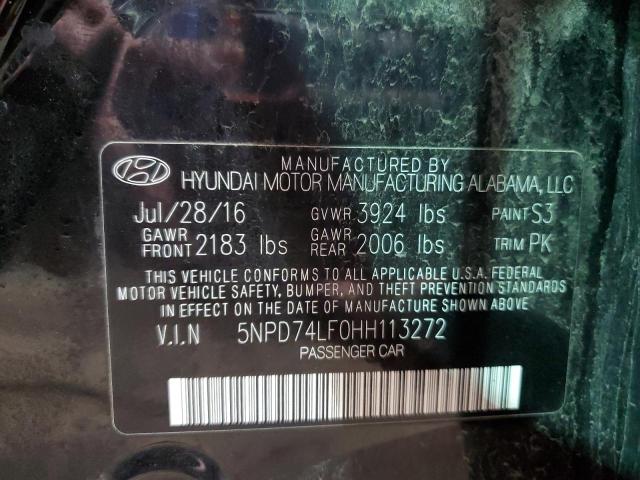 2017 HYUNDAI ELANTRA SE - 5NPD74LF0HH113272