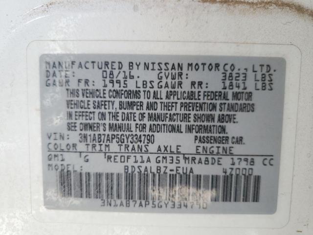 2016 NISSAN SENTRA S - 3N1AB7AP5GY334790
