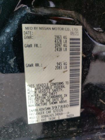 2021 NISSAN ALTIMA SV - 1N4BL4DV5MN397880