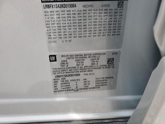 2019 BUICK ENVISION P LRBFX1SA2KD019984