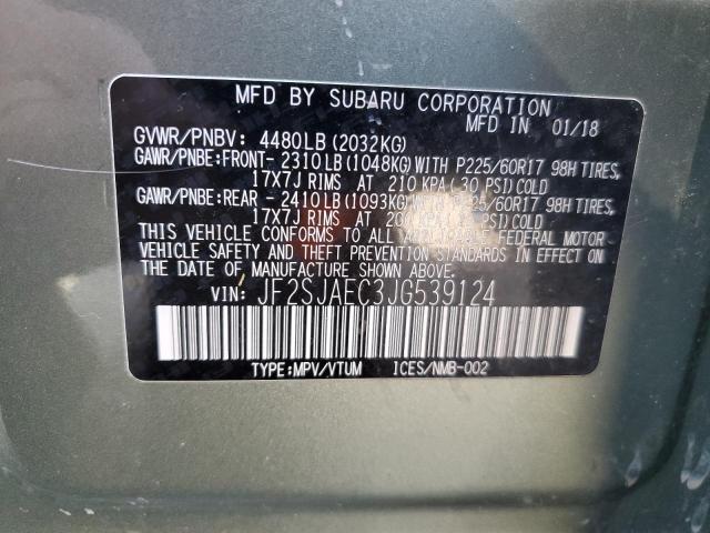 2018 SUBARU FORESTER 2 - JF2SJAEC3JG539124