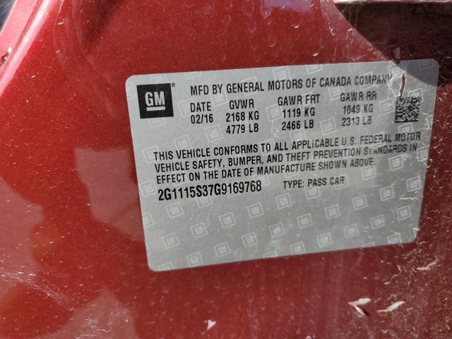 2016 CHEVROLET IMPALA LT - 2G1115S37G9169768
