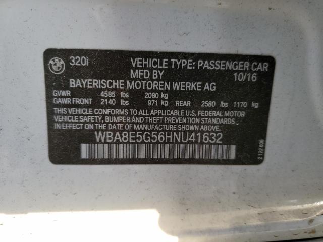 2017 BMW 320 XI - WBA8E5G56HNU41632