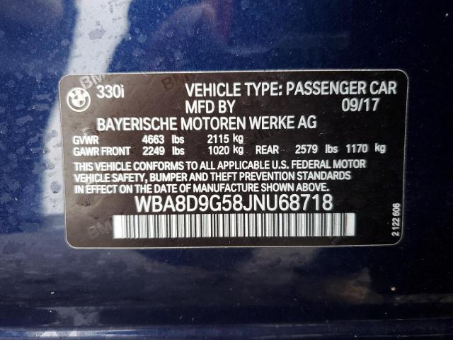 2018 BMW 330 XI WBA8D9G58JNU68718