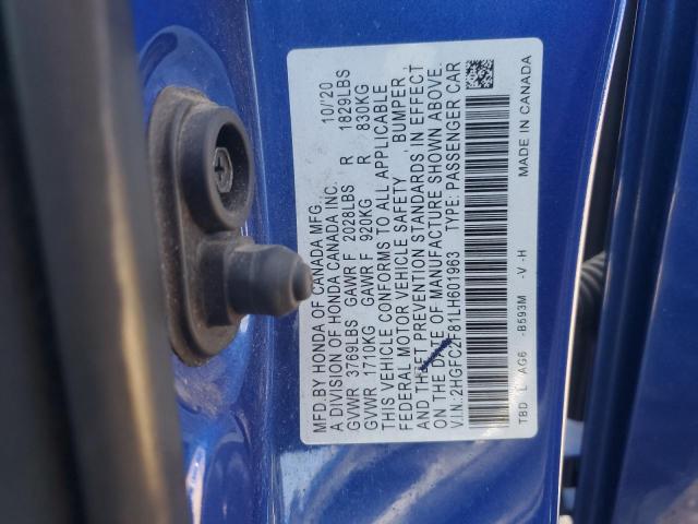 2020 HONDA CIVIC SPOR - 2HGFC2F81LH601963