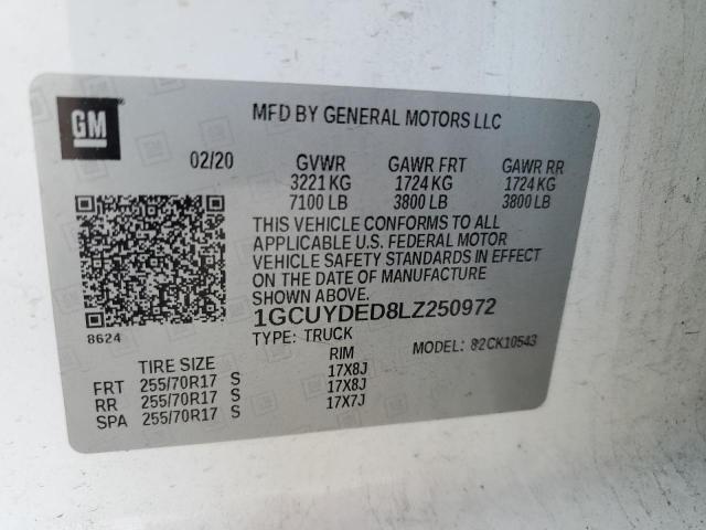 2020 CHEVROLET SILVERADO - 1GCUYDED8LZ250972