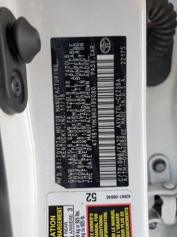2019 TOYOTA CAMRY L - 4T1B11HK8KU195080