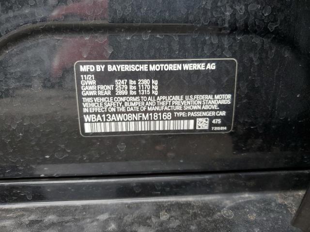 2022 BMW M440XI GRA WBA13AW08NFM18168