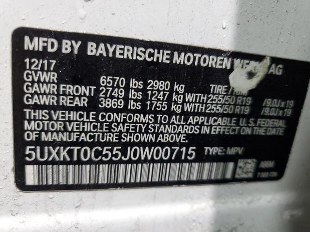 2018 BMW X5 XDR40E - 5UXKT0C55J0W00715