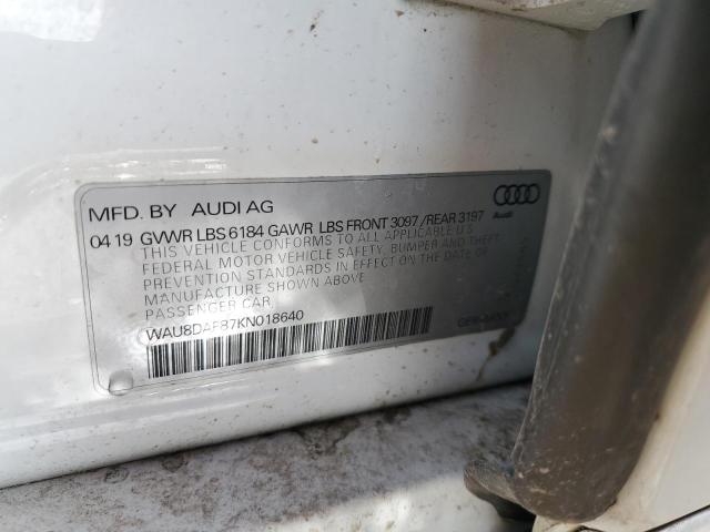 2019 AUDI A8 L WAU8DAF87KN018640