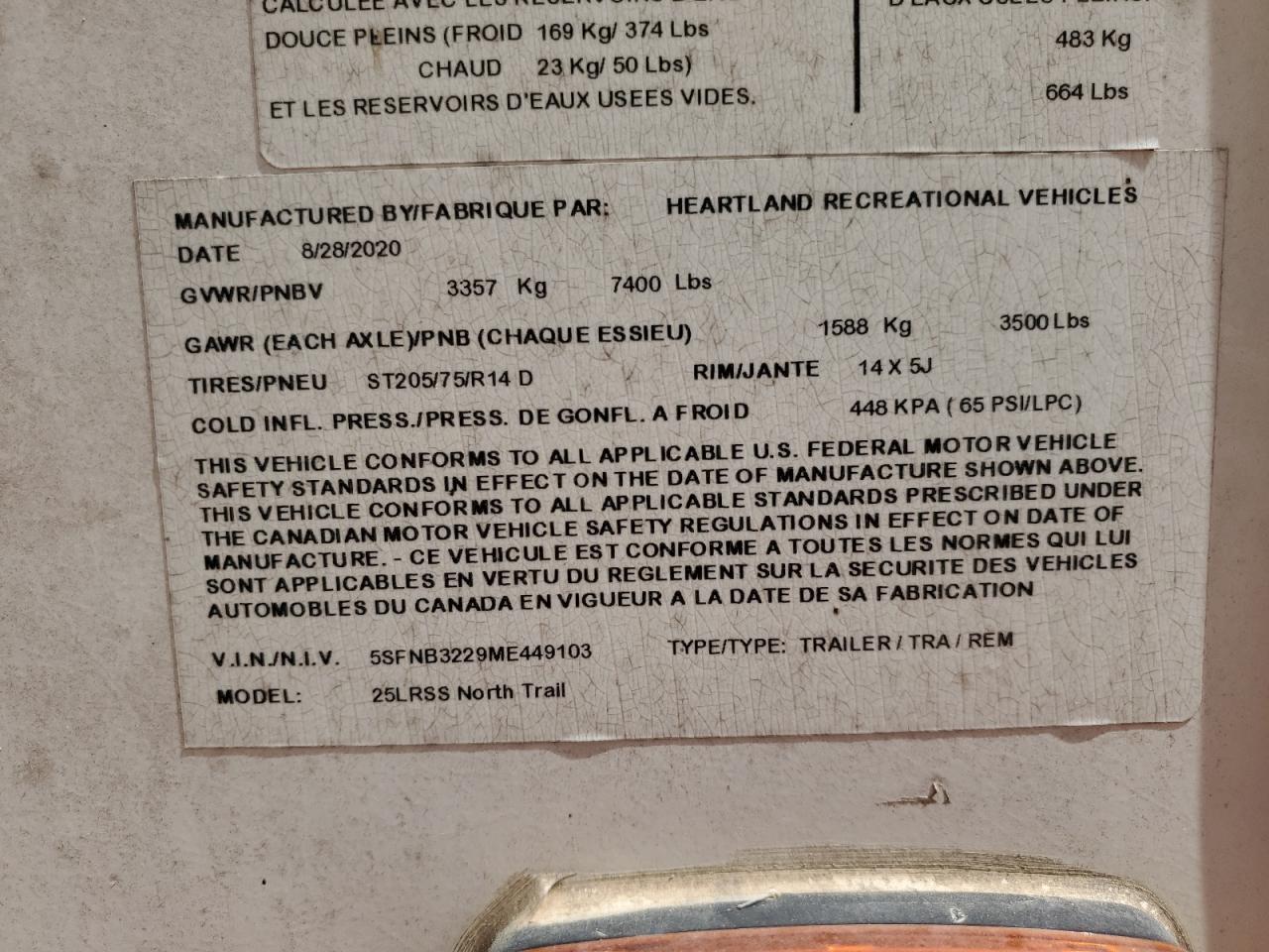 Lot #3290028268 2021 NORTH COUNTRY TRAILER